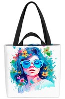 MäDchen Sonnenbrille Pop Art Tasche Blumen GeblüMt Pflanzen Blumenmuster Frau M
