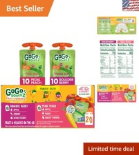 Fruit  veggieZ Applesauce Variety Pack: Unsweetened Kids Snacks, 20 Pouches