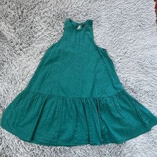 Urban Outfitters Maisy High Neck Frock Mini Dress Teal XS Tiered Fully Lined