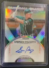 2019 MLB Panini Prizm Silver Holo Game ball Graphs Auto Stephen Piscotty