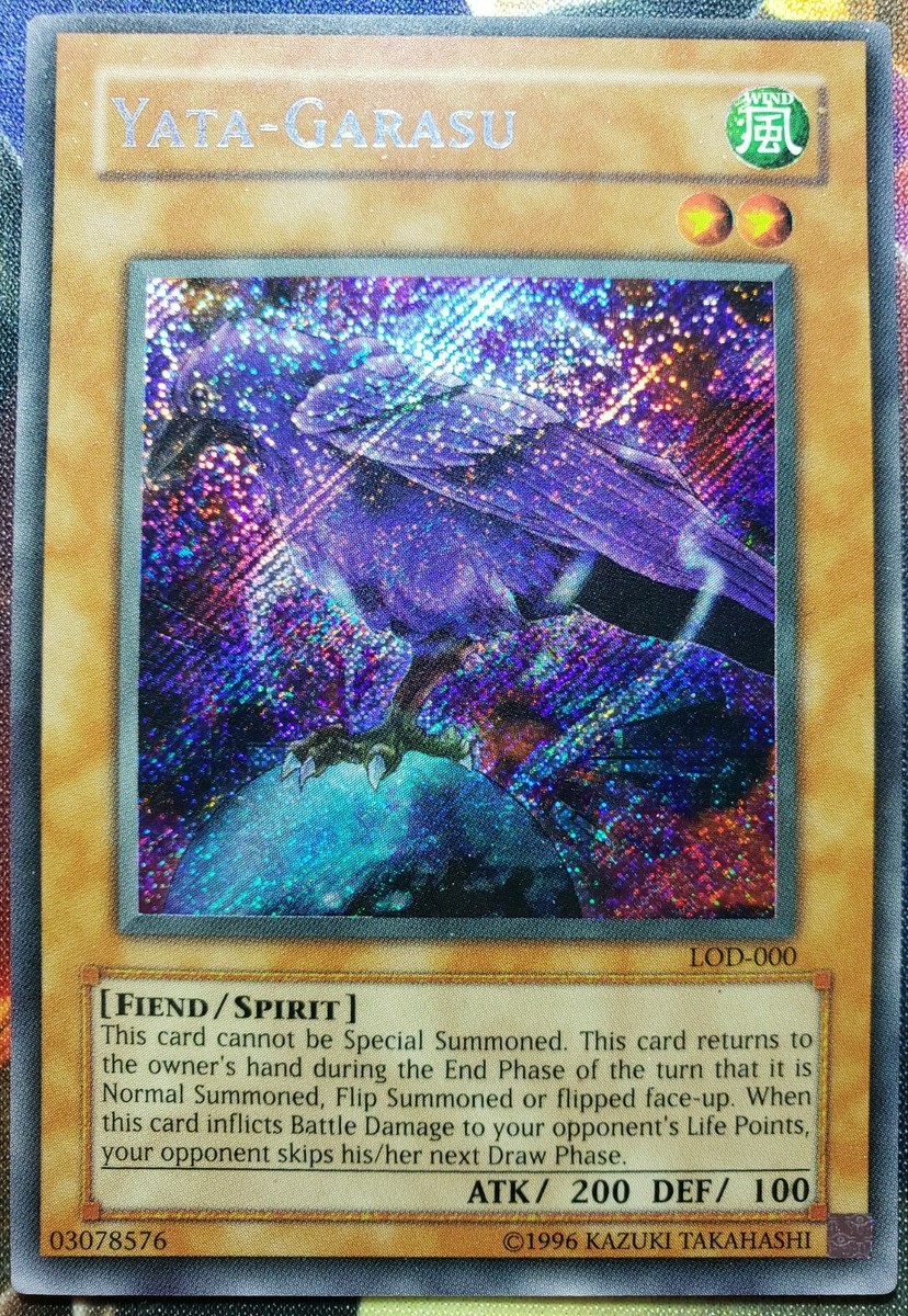 Yugioh Yata-Garasu Secret Rare LOD-000 Unlimited LP Holo Bleed