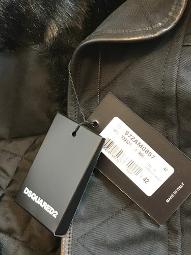 Dsquared2 crop jacket hooded fur collar Fell Pelz Kragen Kurzjacke S 36 IT42 NEU - Bild 10 von 11