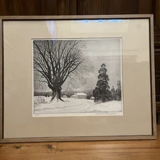William MacLean Signed 1940’s Etching “DAWN” - Framed, including paperwork