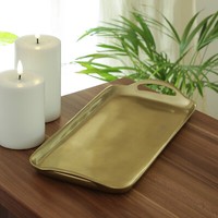 Dekotablett Dekoteller Serviertablett Kerzentablett Mit Griffen L: 36Cm Gold