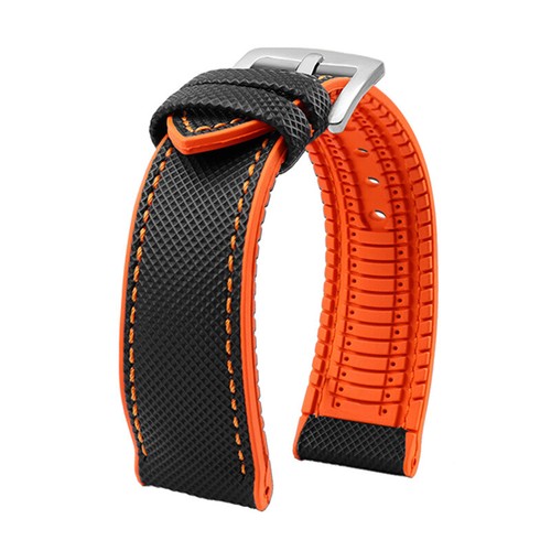 Soft Rubber Sailcloth Divers Watch Strap Band 20MM For IWC Pilot's Watch Mark - Foto 14 di 17