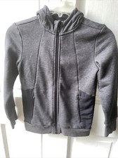 All in Motion Boys' Fleece Hoodie Sweatshirt Gray/Black Size S 6-7 