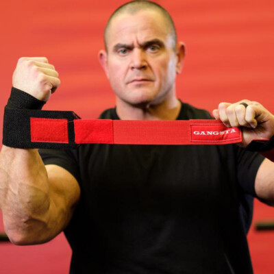 Sling Shot Gangsta Flex Wraps by Mark Bell, elastic weight lifting wrist support