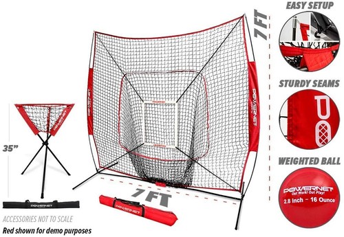 PowerNet Baseball Softball Practice Net 7x7 with Baseball Accessories (Deluxe) - Picture 6 of 21