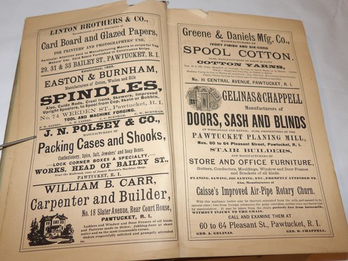 DE COLECCIÓN 1885 PAWTUCKET Y CATARATAS CENTRALES, DIRECTORIO DE LA CIUDAD DE RI ~ EMPRESAS/RESIDENTES - Imagen 4 de 24
