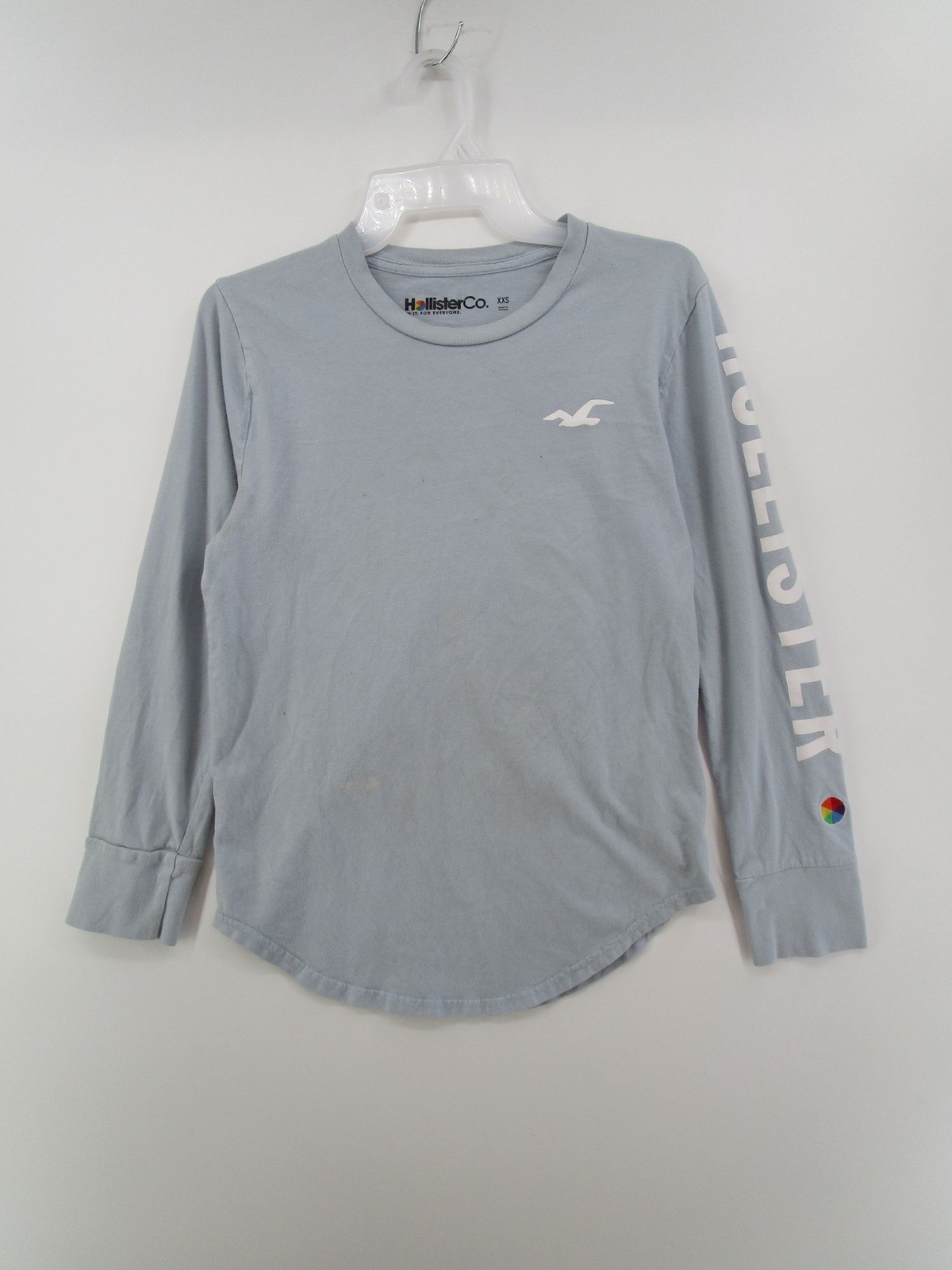 Hollister Mens XXS Pull Over Long Sleeve Crew Neck Sweatshirt Light Blue