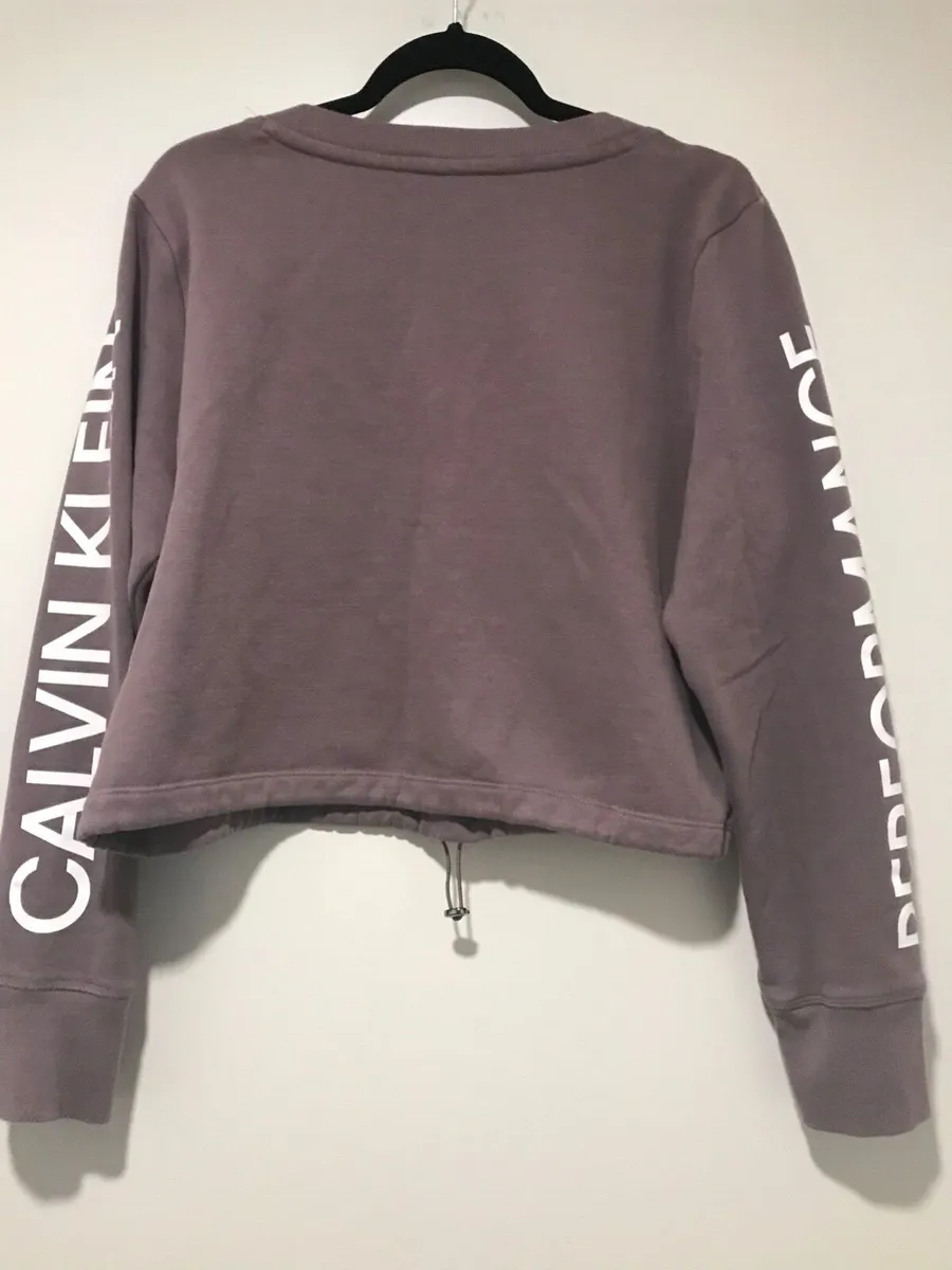CALVIN KLEIN PERFORMANCE Top Sweatshirt drawstring Purple eBay w/ | Large Size