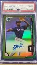 Eric Jenkins - 2015 Bowman Draft Chrome Autograph Green Refractor  PSA 9  #44/99