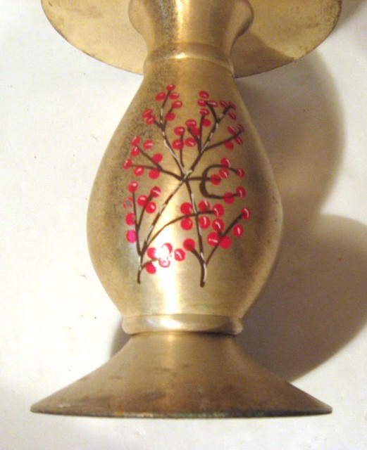 VINTAGE TALL CANDLE HOLDER THE WHITE BARN CANDLE CO SILVER BERRIES eBay