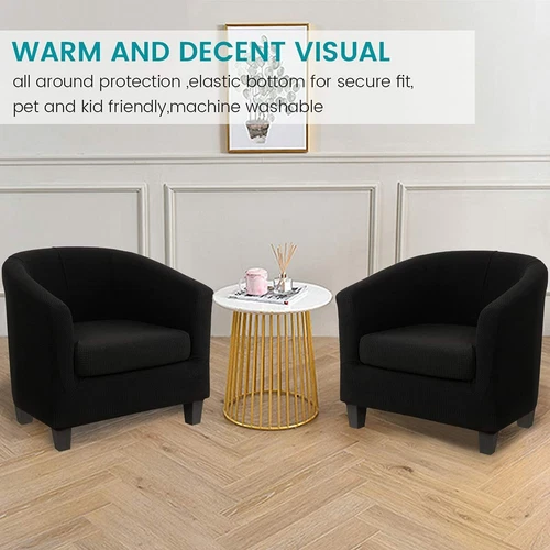 Club Chair Cover Stretch Velvet Tub Chair Sofa Slipcover Single Armchair Cover - Afbeelding 4 van 31