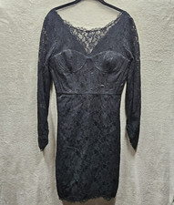 BCBG Maxazria Dress Women 8 Black Lace Boned Bodice Arlena 3 Party Sexy Prom Y2K