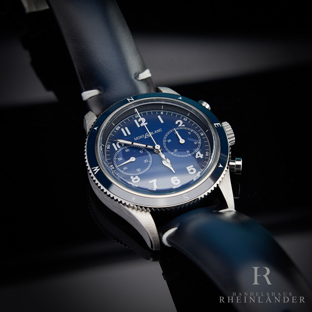 Montblanc 1858 Steel Ceramic 42mm Automatic Chronograph Calf Montblanc 1858 Steel Ceramic 42mm Automatic Chronograph Calf