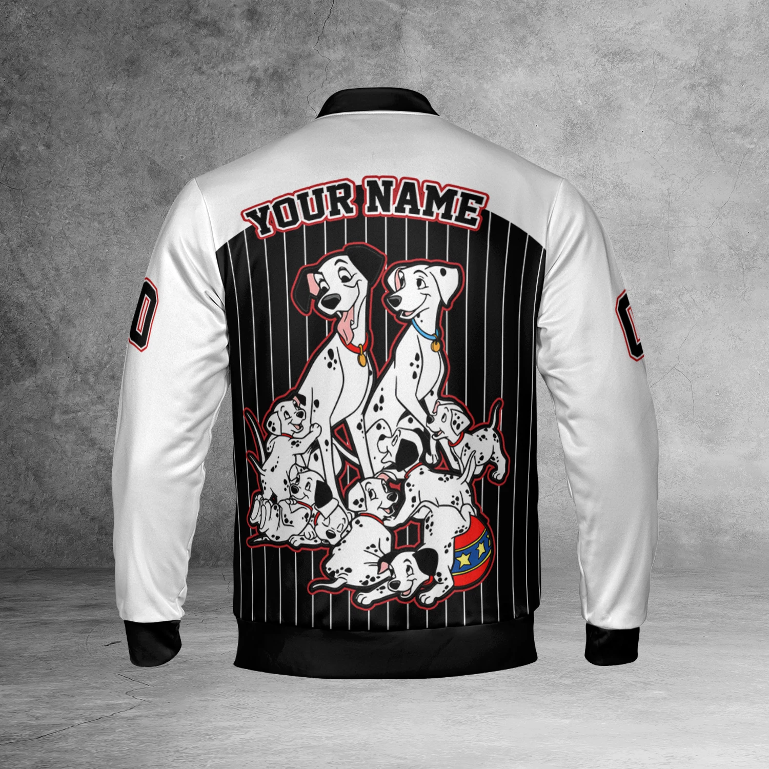 Personalized Beautiful 101 Dalmatians Dogs Black And White Jacket