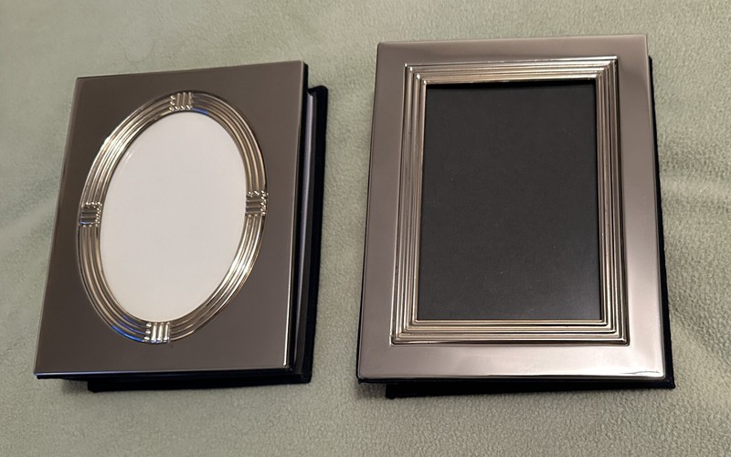 LOT SET 2 Godinger Style Silver Plated Albums 4”x6” Photos + Main Photo