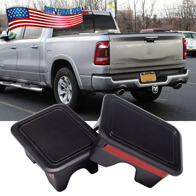2Pcs Truck Bed Rail Stake Pocket Covers Cap Hole Plugs For Dodge RAM 1500 2500