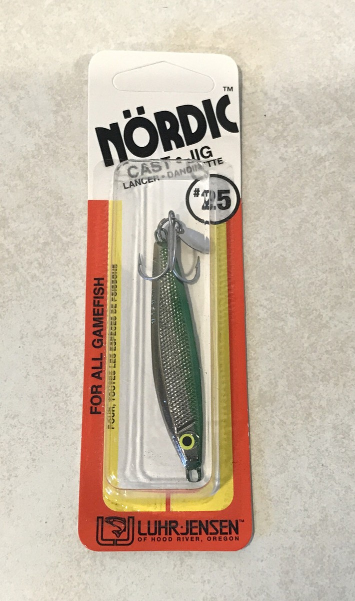 Luhr Jensen Nordic Lead Jig #25 SILVER GREEN TAIL BLADE Mooching