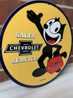 Vintage Style Felix Cat Chevrolet Service Heavy Steel Metal Top Quality Sign