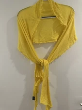 Rag & Bone Oblong Scarf 100% Cotton Vibrant Yellow Perfect for Beach or Poolside