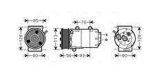 Klimaanlagen – Kompressor R 134a PAG 46 YF FDAK416 AVA QUALITY COOLING für FORD