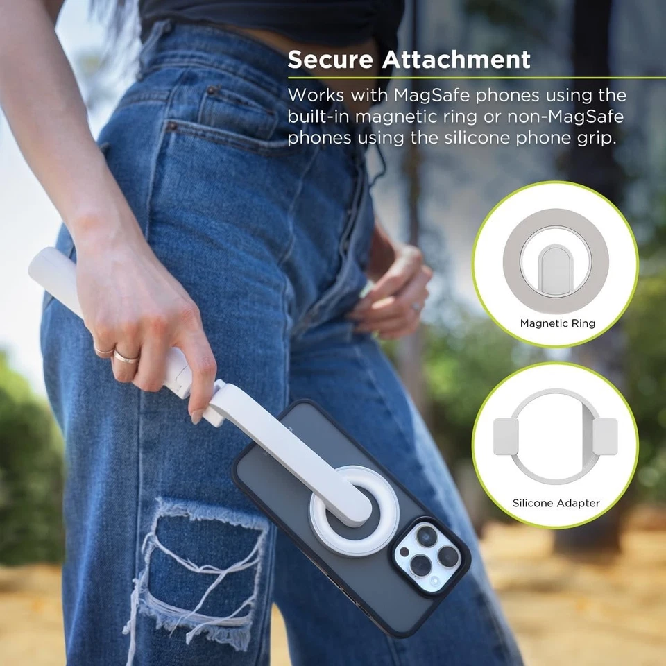 Suporte magnético para tripé selfie stick com controle remoto sem fio, compatível com MagS... - Imagem 2 de 4