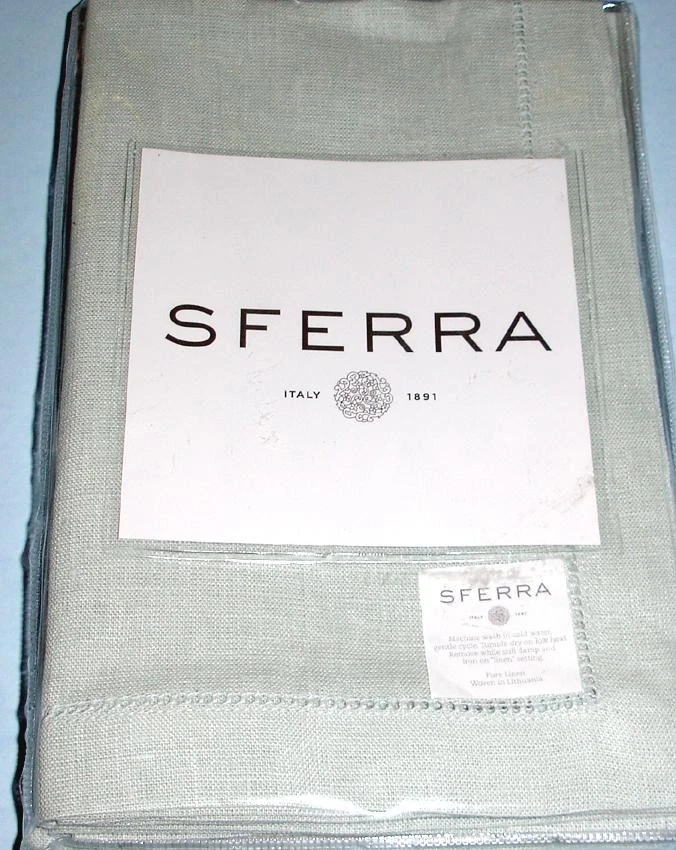 Sferra Festival Sea Mist Servilletas de Cena de Lino Verde Cosidas con Dobladillo 20x20" JUEGO/4 Nuevas Foto 2 de 4
