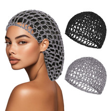 2 PCS Hair Nets for Sleeping Mesh Crochet Hair Wrap Breathable Sleep Cap for Wom