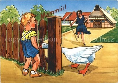 Humor Goose Child Mother Rake 