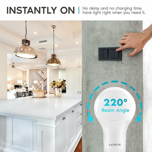 Luxrite GU24 LED A19 Light Bulb 60W Replacement Dimmable 3000K UL Listed 24-Pack - Picture 2 of 7