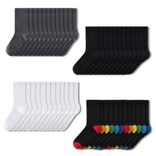 Boys Kids Socks Children’s 12-Pack Black Colourful Heel & Toe Elastane Stretch
