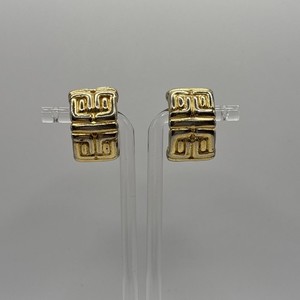 Authentic Vintage GIVENCHY GOLD PLATED CLIP ON EARRINGS LOGO Signed PARIS YORK Upscale