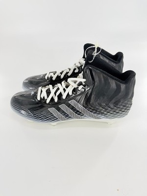 Adidas CrazyQuick Mid G99295 Mens Sz 12.5 Black White Detachable Football Cleats