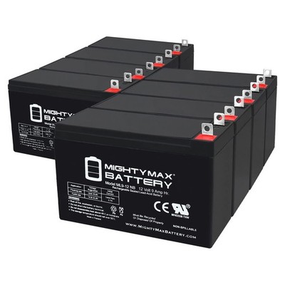 Mighty Max 12V 9AH NB SLA Battery Compatible with Duracell Dura12-9NB - 8 Pack