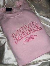 New MAMA Embroidered Crewneck Sweatshirt Hoodie Embroidery MOM