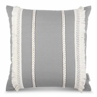 KissenhüLle DekokissenhüLle Zierkissenbezug Kissenbezug 45X45 Cm Grau Fransen