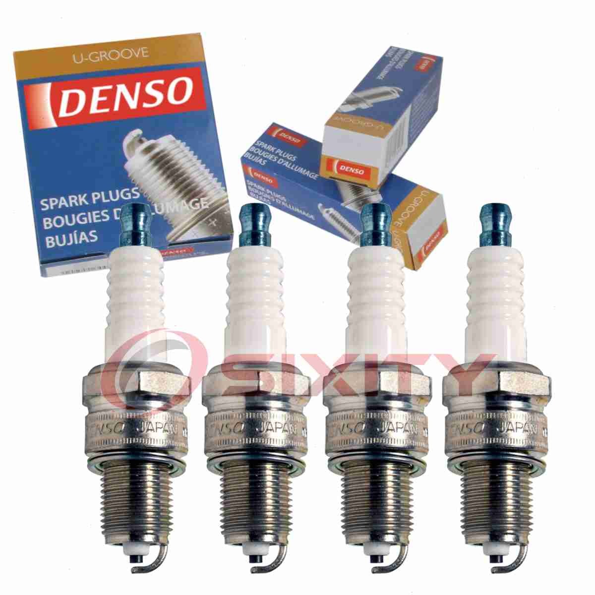 4 pc Denso Standard U-Groove Spark Plugs for 1988 Yugo GVS 1.1L L4 Ignition sn