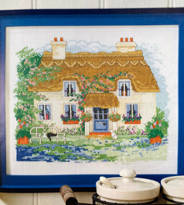 HÜTTE LADENGEBÄUDE HAUS GARTEN LANDSCHAFT Kreuzstichkarte Auswahl