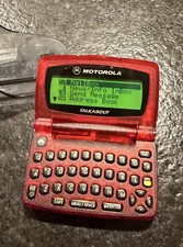 Vintage Motorola T900 Talkabout 2-Way Pager Red Missing Battery Cover