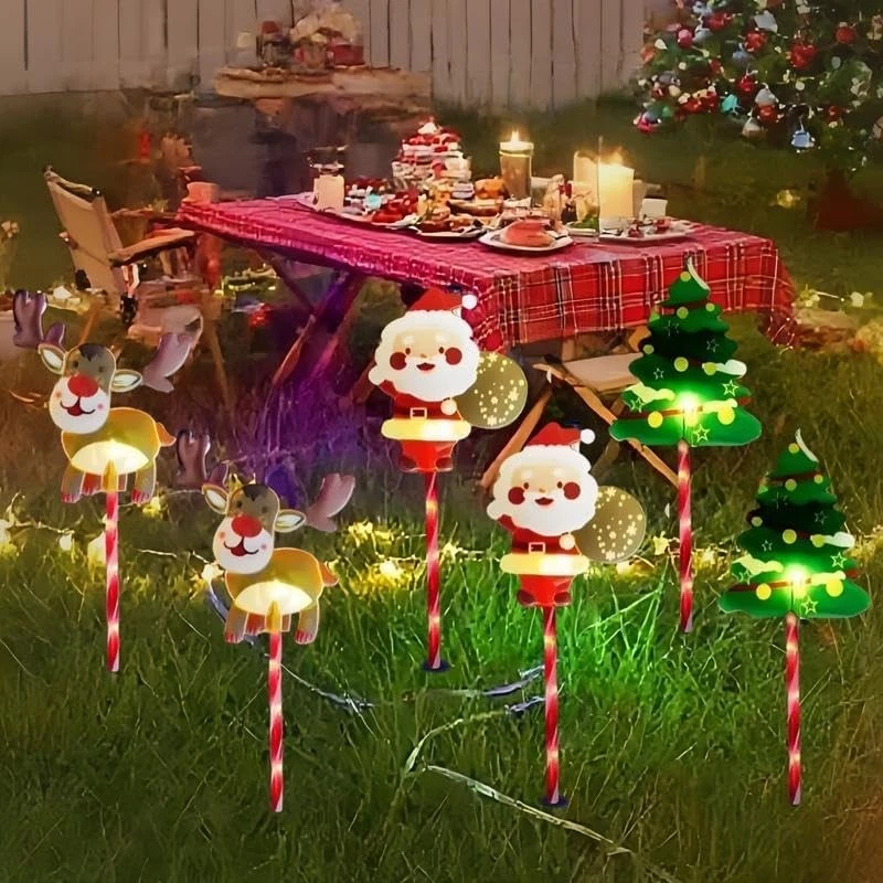 6Pack of Moving Christmas Lights,Courtyard Tree Snowman Reindeer Solar Led Light - image 4 of 4