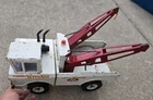VINTAGE Tonka Wrecker Tow Truck  24 Hour Service White Double Boom