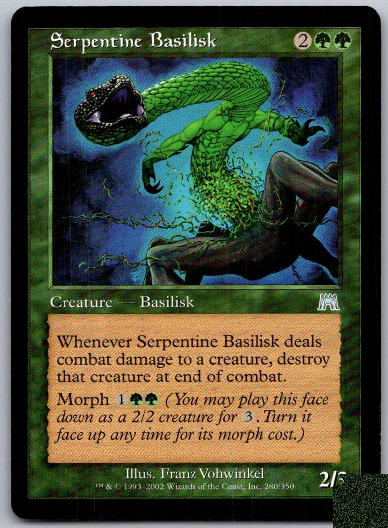 Serpentine Basilisk 280 Uncommon Onslaught Magic: The Gathering Lightly Played