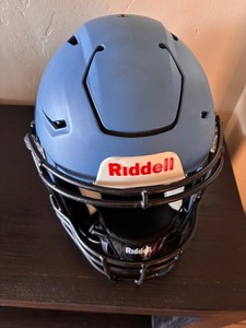 flat navy blue football helmet F7 2.0 COLLEGIATE w/ Attached Carbon Steel Guard and S OneTEAM Sports lining is engineered to absorb impact Guardian Cap NXT 2.0 (Football)