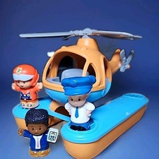 Green Toys Seacopter Bath Tough Recycled Plastic Made in USA + 3 Little People