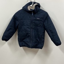 Patagonia Ready Freddy Deep Pile Fleece Jacket Kid Youth Medium Blue Reversible