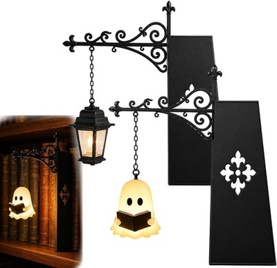 Ghost Bookshelf Lanter Library Mini Bookshelf Lamp,Little Cute LanternDecorative