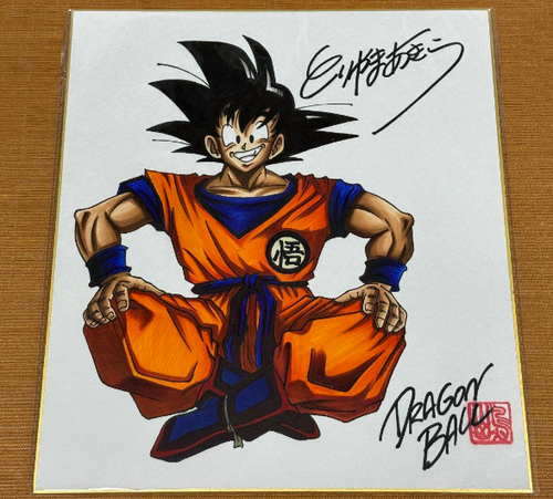 Dragon Ball Akira Toriyama Hand-drawn illustration autograph colored paper
