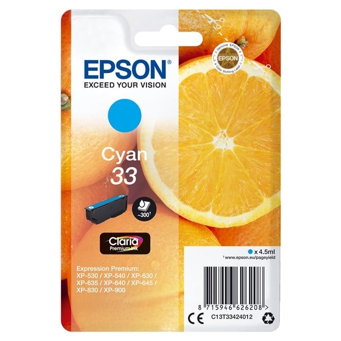 OEM Epson C13T33424012 (33) Ink Cartridge Cyan 300 Pages 4.5ml - Image 13